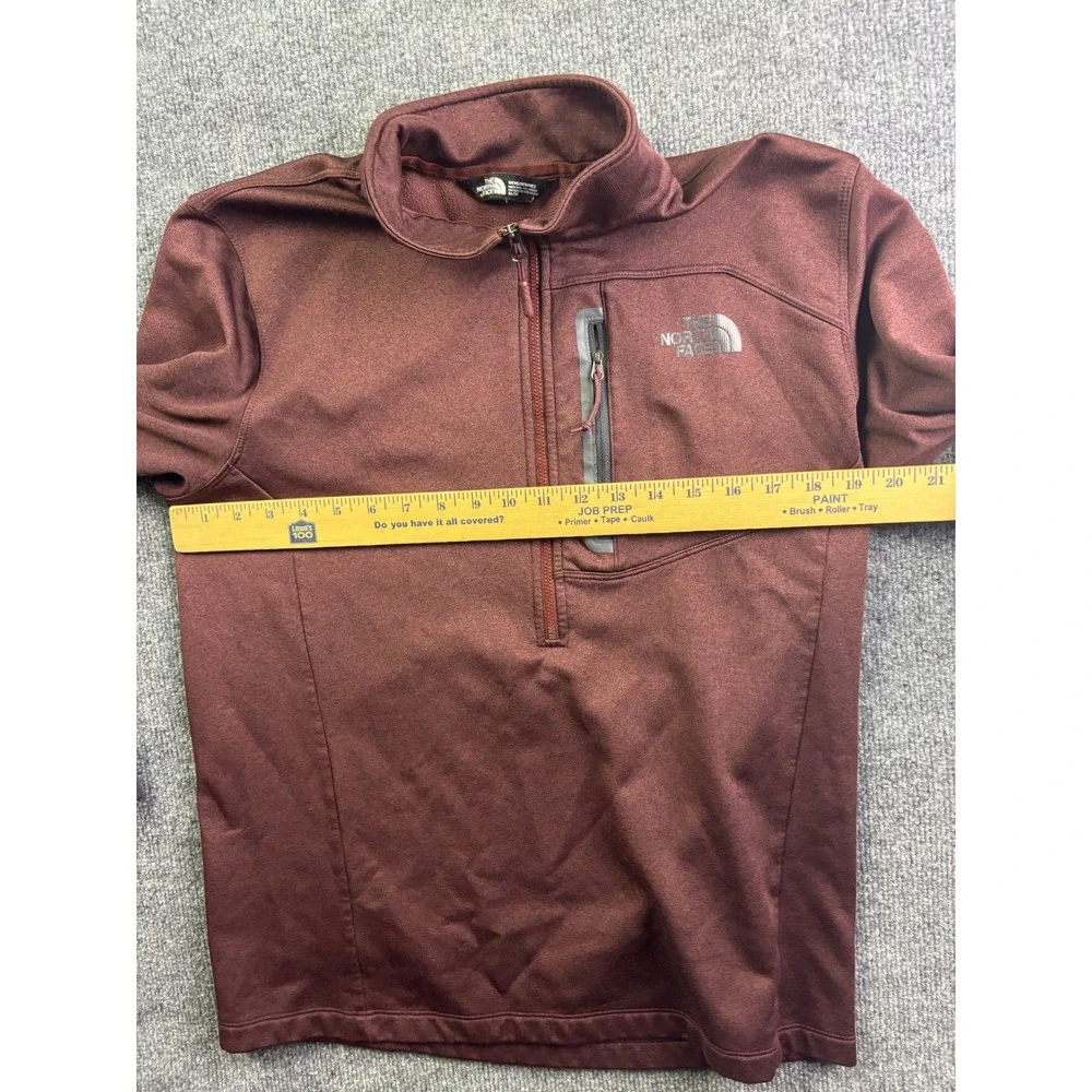 The North Face Quarter Zip Pullover Mens Medium Maroon Fleece Lined‎